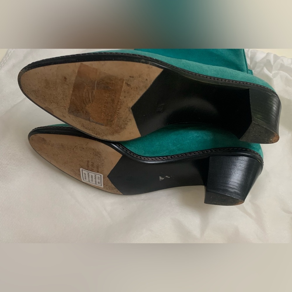 Andrea Pfister Vintage Suede Turquoise Teal Ankle Boot - Picture 8 of 8